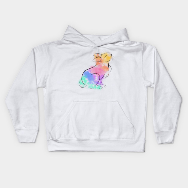 Rainbow Rabbit Kids Hoodie by DeguArts