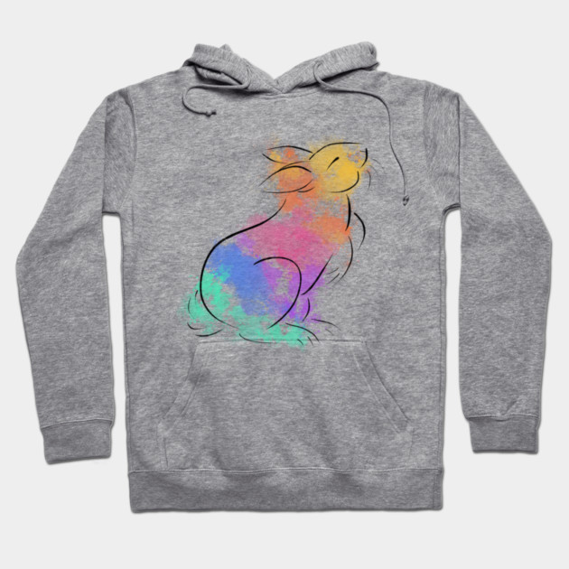 Rainbow Rabbit Hoodie by DeguArts