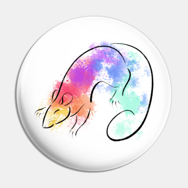 Rainbow Rat Pin by DeguArts