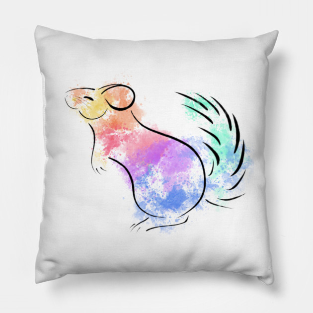 Rainbow Chinchilla Pillow by DeguArts