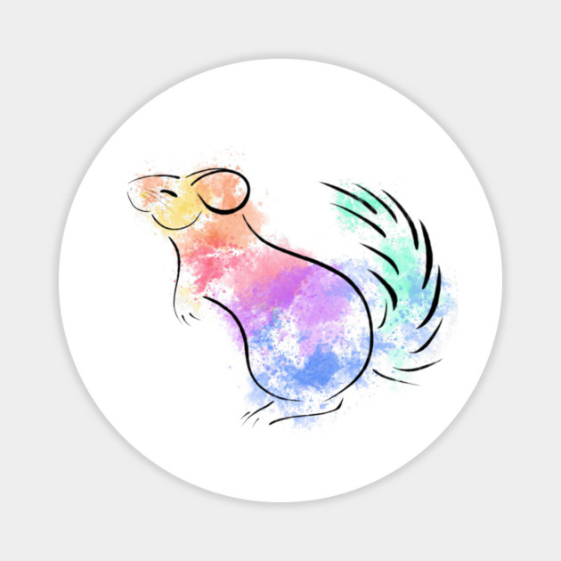 Rainbow Chinchilla Magnet by DeguArts