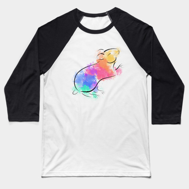 Rainbow Hamster Baseball T-Shirt by DeguArts
