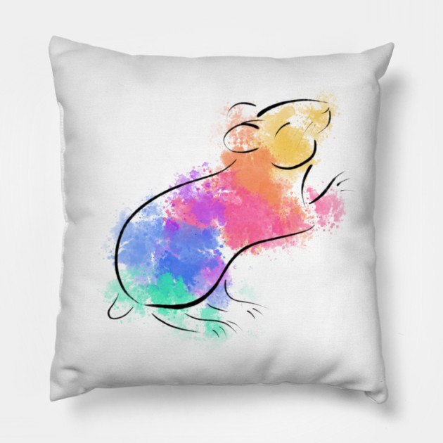Rainbow Hamster Pillow by DeguArts