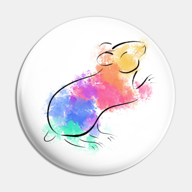 Rainbow Hamster Pin by DeguArts