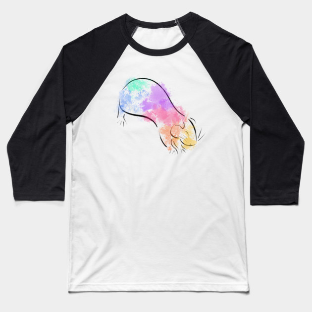 Rainbow Guinea Pig Baseball T-Shirt by DeguArts