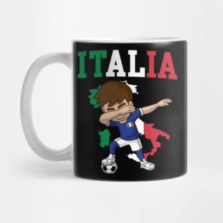 Italia Italian Soccer Boy Italy Flag Map Mug