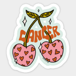 Cancer Zodiac Cherries Sticker