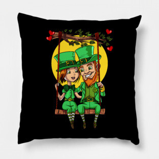 Irish Leprechaun Couple St Valentines Day Pillow