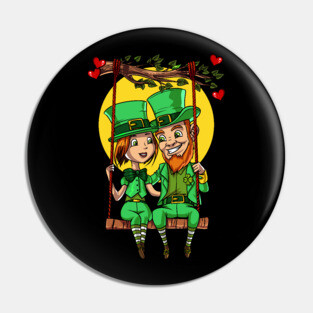 Irish Leprechaun Couple St Valentines Day Pin