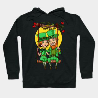 Irish Leprechaun Couple St Valentines Day Hoodie