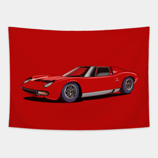 Lamborghini Miura Sportscar Tapestry