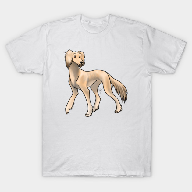 Dog - Saluki - Fawn Feathered T-Shirt by Jen's Dogs Custom Gifts and Designs