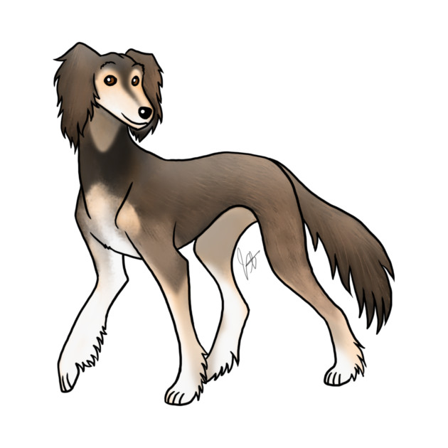 Dog - Saluki - Feathred Sable by Jen's Dogs Custom Gifts and Designs