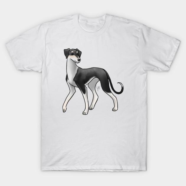 Dog - Saluki - Smooth Coat Black Irish T-Shirt by Jen's Dogs Custom Gifts and Designs