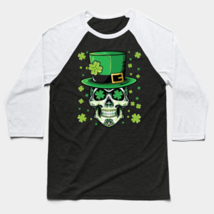Sugar Skull Saint Patrick's Day Baseball T-Shirt