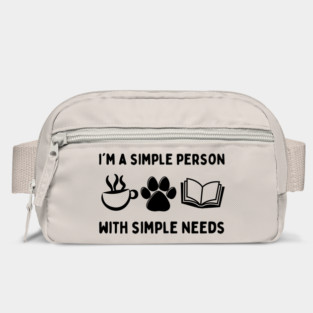 Simple Person Simple Needs Coffee Dog Book Bag