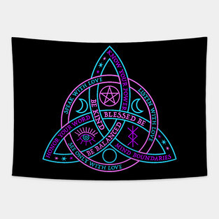 Celtic Knot purple pink and blue Tapestry