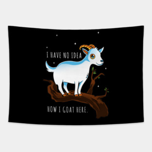 Funny Goat Pun Tapestry