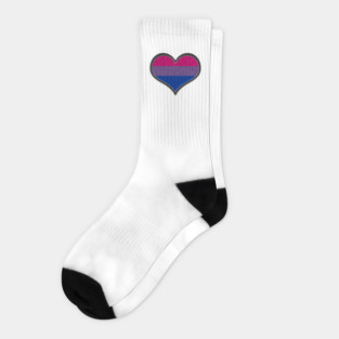 Elegant Bisexual Pride Decorative Heart in Pride Flag Colors Socks