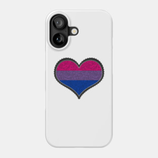 Elegant Bisexual Pride Decorative Heart in Pride Flag Colors Phone Case