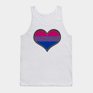 Elegant Bisexual Pride Decorative Heart in Pride Flag Colors Tank Top