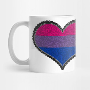 Elegant Bisexual Pride Decorative Heart in Pride Flag Colors Mug