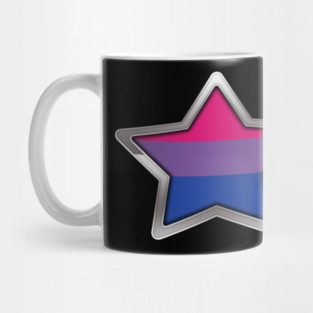 Large Bisexual Pride Flag Colored Star with Chrome Frame. Mug