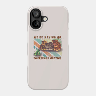 the kittens and frog meeting funny Phone Case