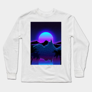 Aesthetic Sunset Outrun Synthwave Long Sleeve T-Shirt