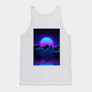 Aesthetic Sunset Outrun Synthwave Tank Top