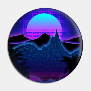 Aesthetic Sunset Outrun Synthwave Pin