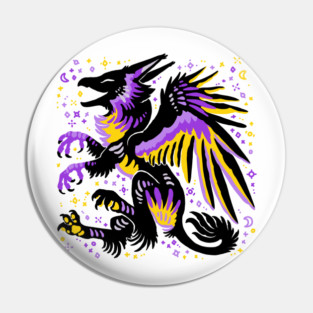 Non Binary Flag Griffon Pin