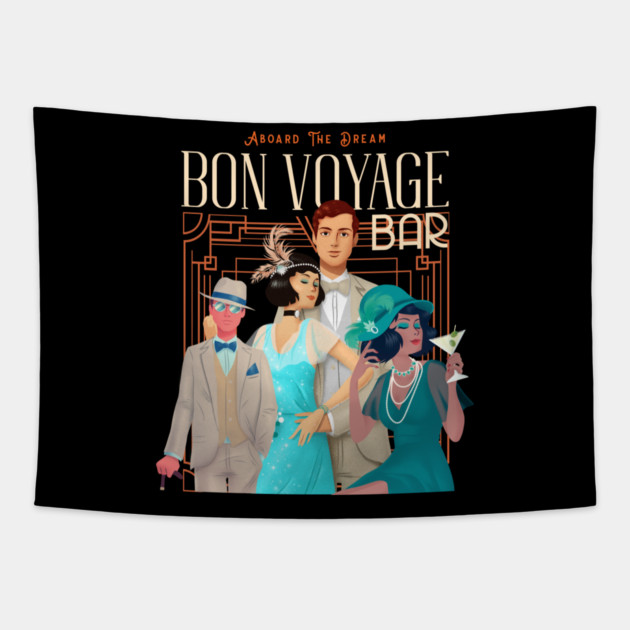 Bon Voyage Bar Abroad the Dream Cruise Ship Tapestry by Joaddo