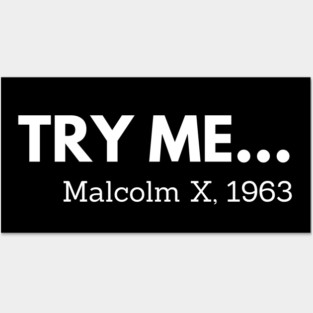 Try me,  Malcolm X, black history Posters and Art