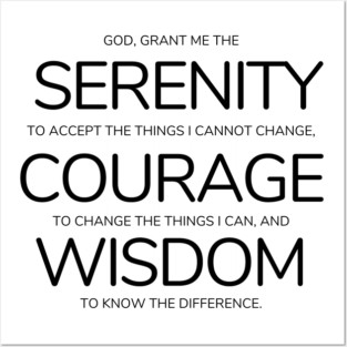 serenity prayer Posters and Art