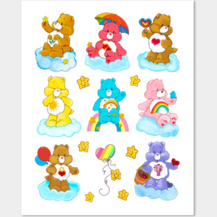 Care Bear Rainbow Nostalgic 80s Retro Vintage Childhood Cartoon Posters and Art