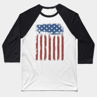 USA American retro vintage grunge flag Baseball T-Shirt