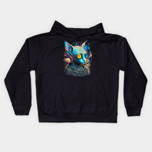 Psychedelic Sphynx Cat Kids Hoodie