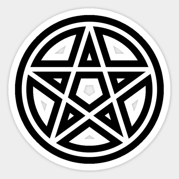 Pagan Wiccan Cheeky Witch® White Pentacle Magnet by Cheeky Witch
