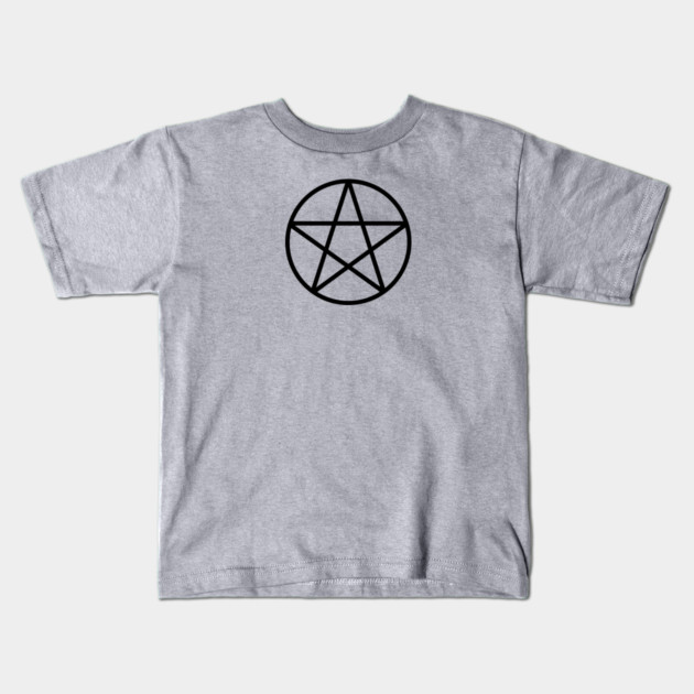 Pagan Wiccan Cheeky Witch® Black Pentacle Kids T-Shirt by Cheeky Witch