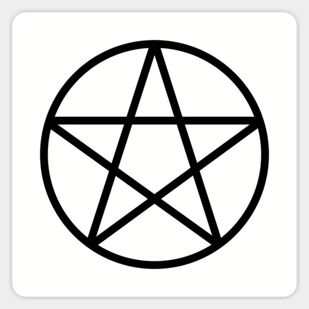 Pagan Wiccan Cheeky Witch® Black Pentacle Sticker by Cheeky Witch