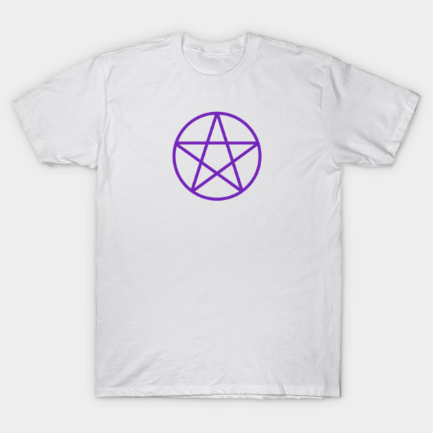Pagan Wiccan Cheeky Witch® Purple Pentacle T-Shirt by Cheeky Witch
