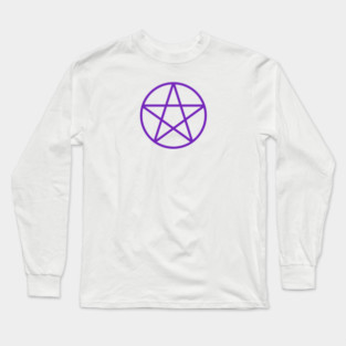 Pagan Wiccan Cheeky Witch® Purple Pentacle Long Sleeve T-Shirt