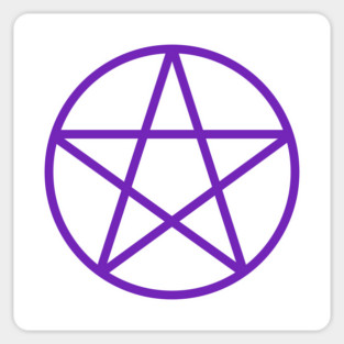 Pagan Wiccan Cheeky Witch® Purple Pentacle Sticker