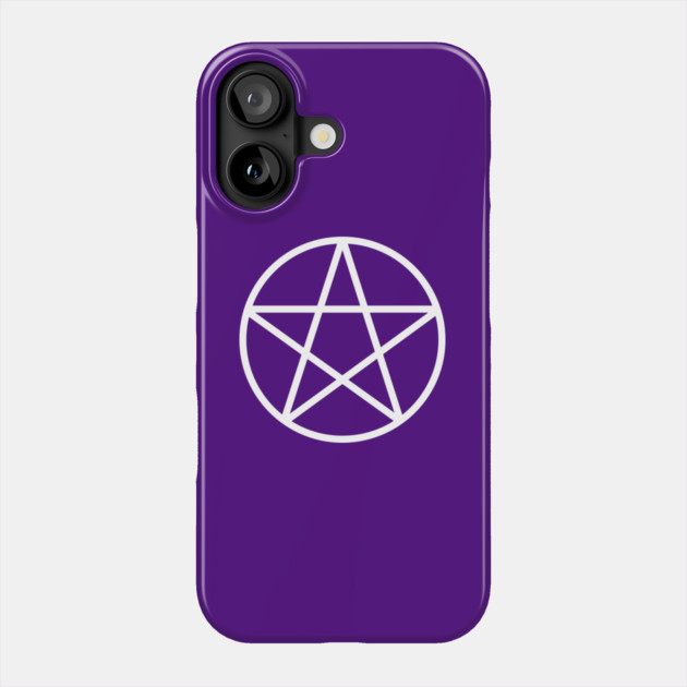 Pagan Wiccan Cheeky Witch® White and Purple Pentacle Phone Case by Cheeky Witch