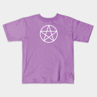Pagan Wiccan Cheeky Witch® White and Purple Pentacle Kids T-Shirt