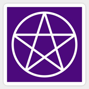 Pagan Wiccan Cheeky Witch® White and Purple Pentacle Sticker
