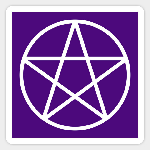 Pagan Wiccan Cheeky Witch® White and Purple Pentacle Sticker by Cheeky Witch