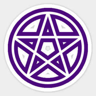 Pagan Wiccan Cheeky Witch® White and Purple Pentacle Magnet
