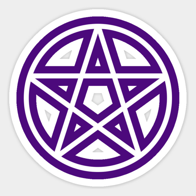 Pagan Wiccan Cheeky Witch® White and Purple Pentacle Magnet by Cheeky Witch